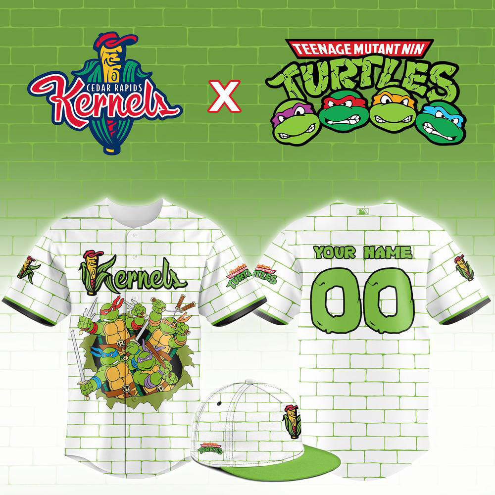 Custom Cedar Rapids Kernels x Teenage Mutant Ninja Turtles Jersey 1 - Unicasport Custom Cedar Rapids Kernels x Teenage Mutant Ninja Turtles Jersey