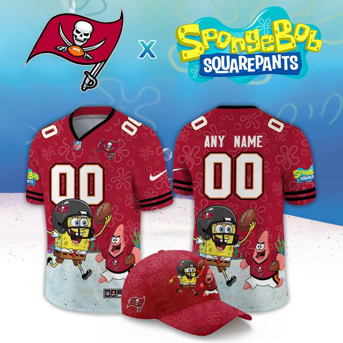 Tampa Bay Buccaneers x SpongeBob SquarePants 2026 Night Personalized Football Jersey Custom Fan Apparel 1 - Unicasport Tampa Bay Buccaneers x SpongeBob SquarePants 2026 Night Personalized Football Jersey Custom Fan Apparel