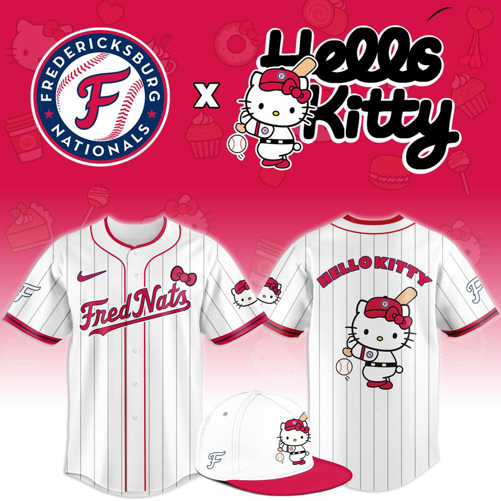 Limited Edition Hello Kitty x Fredericksburg Nationals 2026 Baseball Jersey 1 - Unicasport Limited Edition Hello Kitty x Fredericksburg Nationals 2026 Baseball Jersey