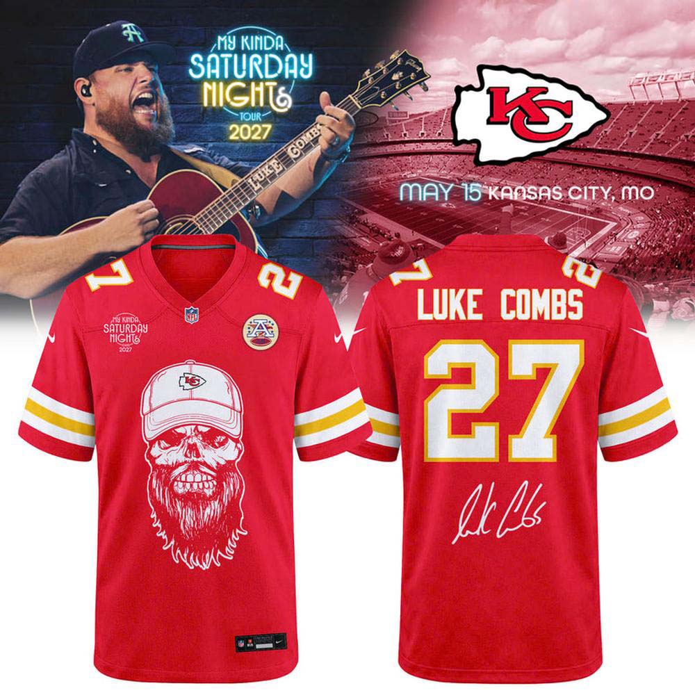 Luke Combs Kansas City Chiefs 2027 Saturday Night Football Jersey Music Sports Collection 1 - Unicasport Luke Combs Kansas City Chiefs 2027 Saturday Night Football Jersey Music Sports Collection