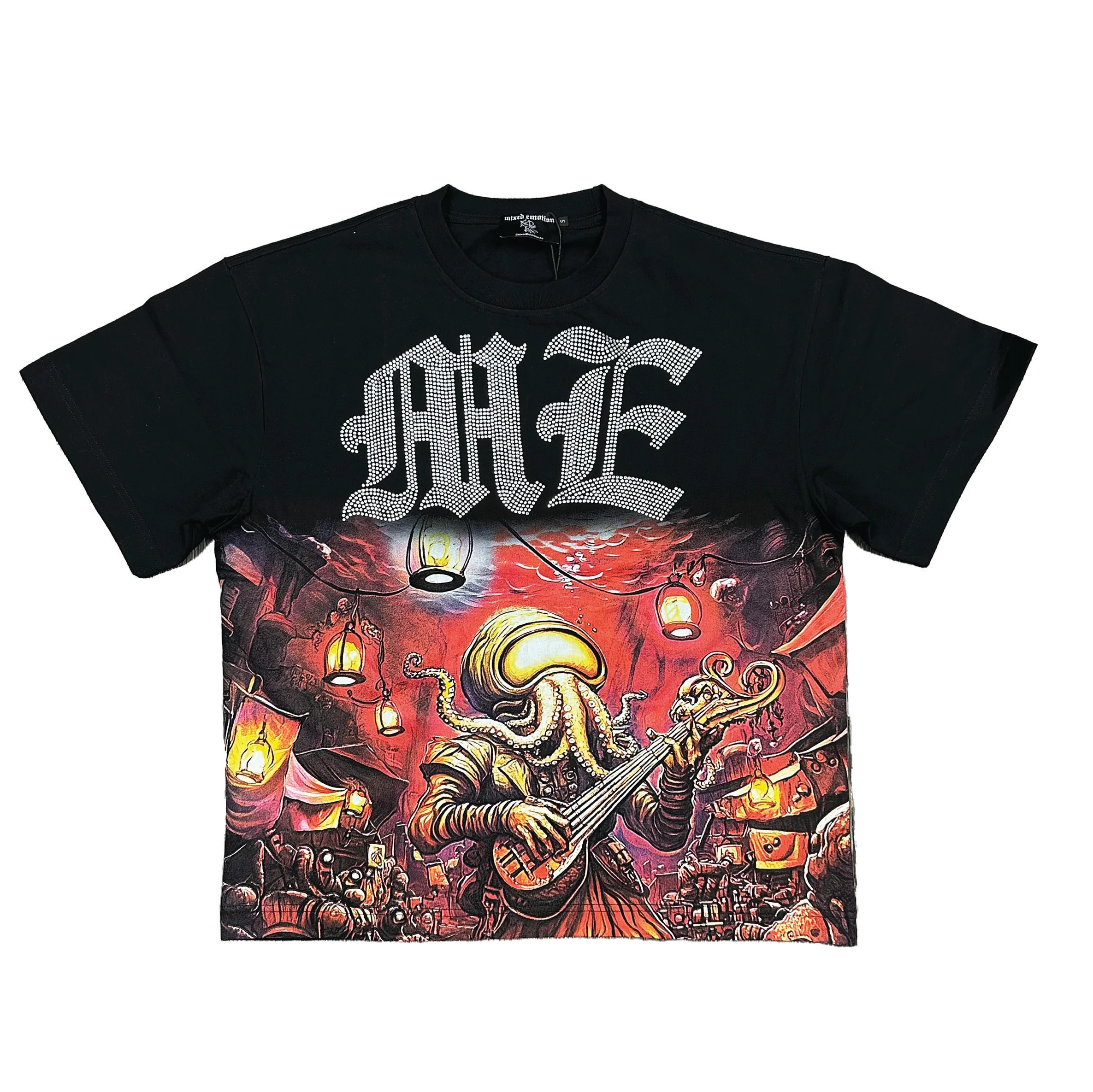 Octopus Rhinestone Tee Octopus Rhinestone Graphic Tee Trend Merch 2025