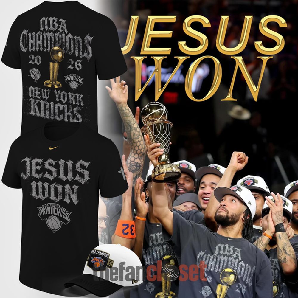 New York Knicks JESUS WON 2026 NBA Champions Limited Edition Black Shirt
