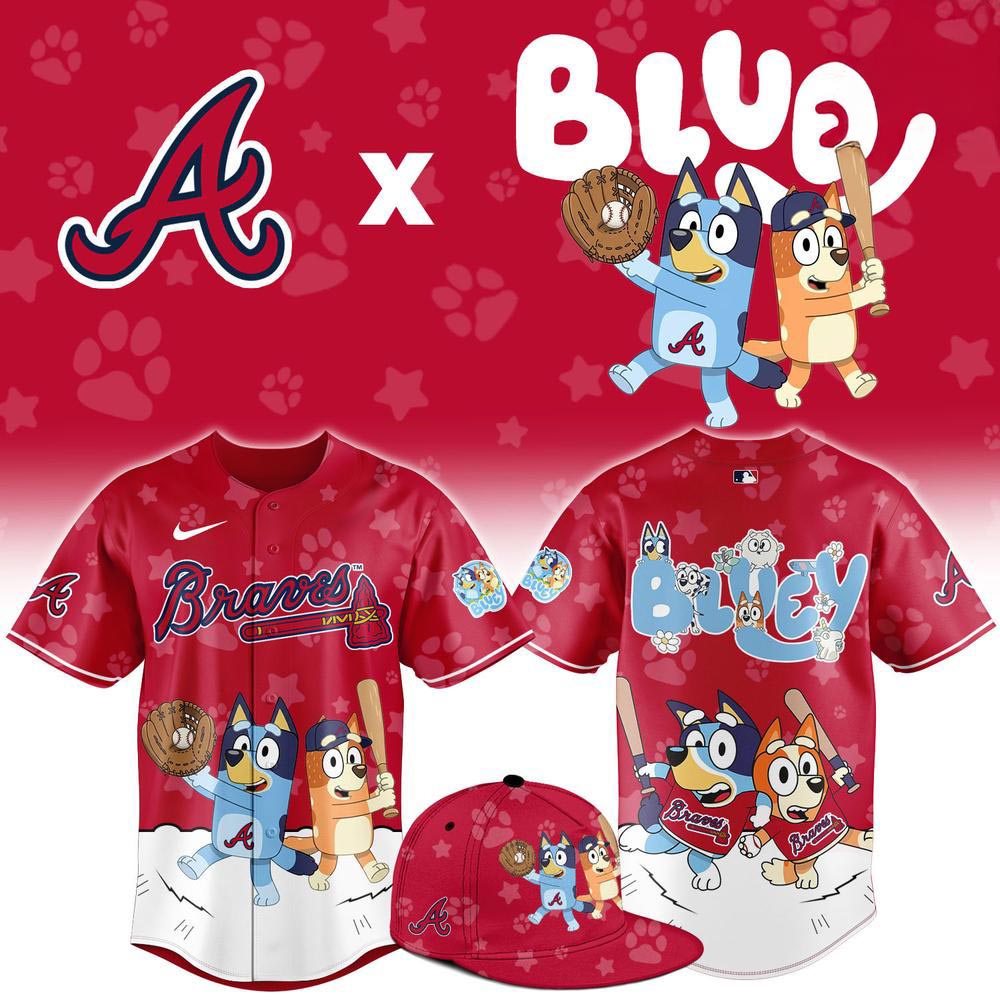 Atlanta Braves x Bluey Night Limited Edition Baseball Jersey MLB Cartoon Theme Night Baseball Fan Gift 1 - Unicasport Atlanta Braves x Bluey Night Limited Edition Baseball Jersey MLB Cartoon Theme Night Baseball Fan Gift