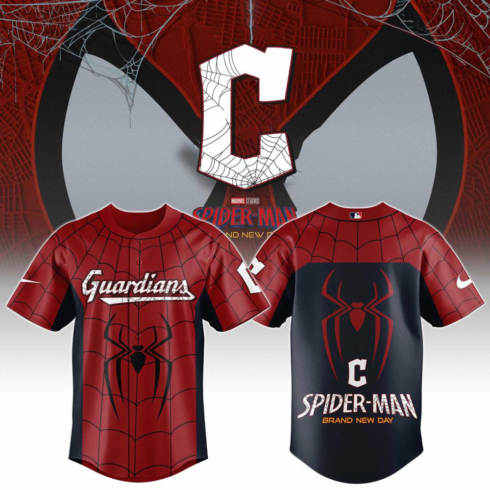 Cleveland Guardians x Spider-Man Brand New Day Special Edition Baseball Jersey 1 - Unicasport Cleveland Guardians x Spider-Man Brand New Day Special Edition Baseball Jersey