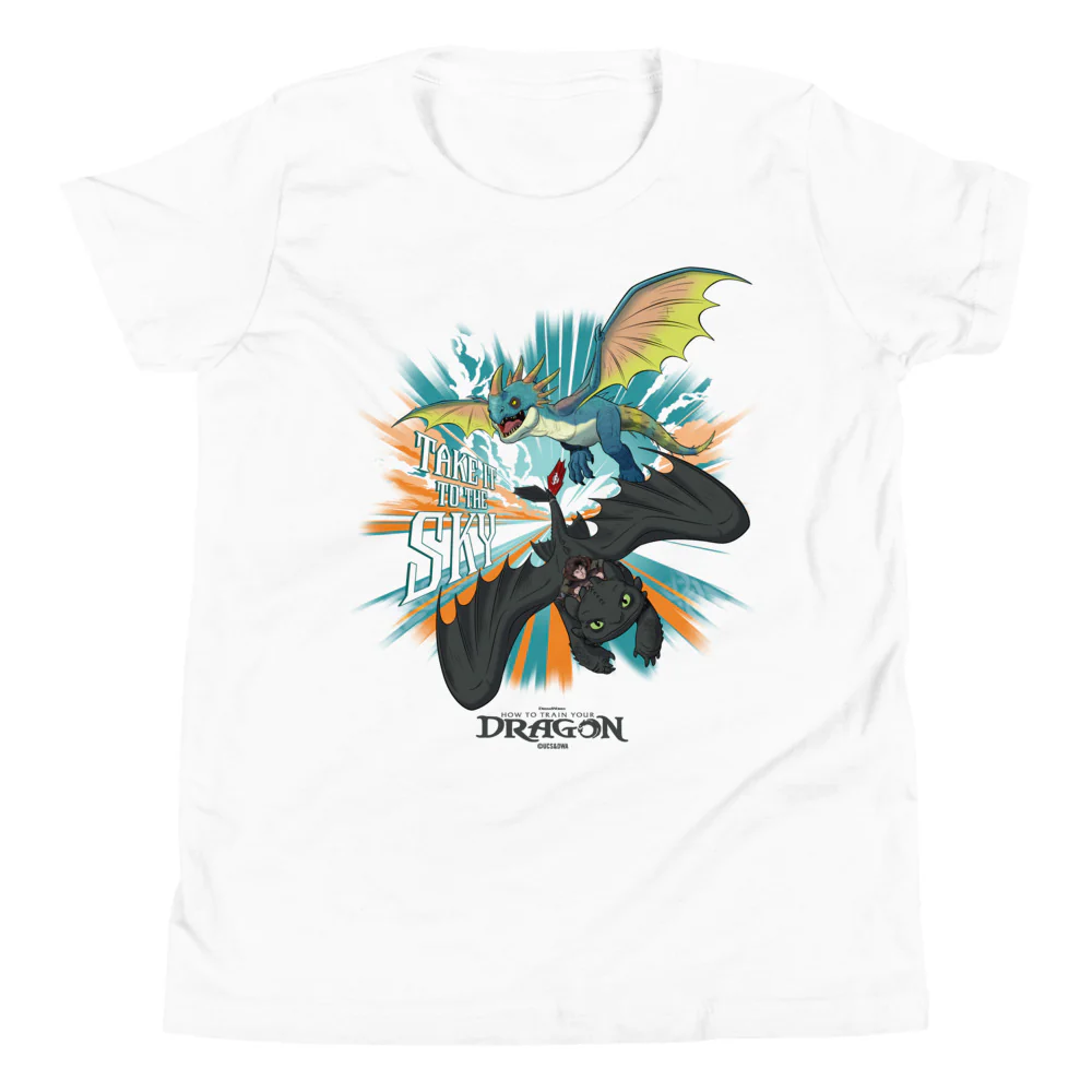 How to Train Your Dragon Take It To The Sky Youth TShirt Animated Adventure Graphic Tee Gift for Kids