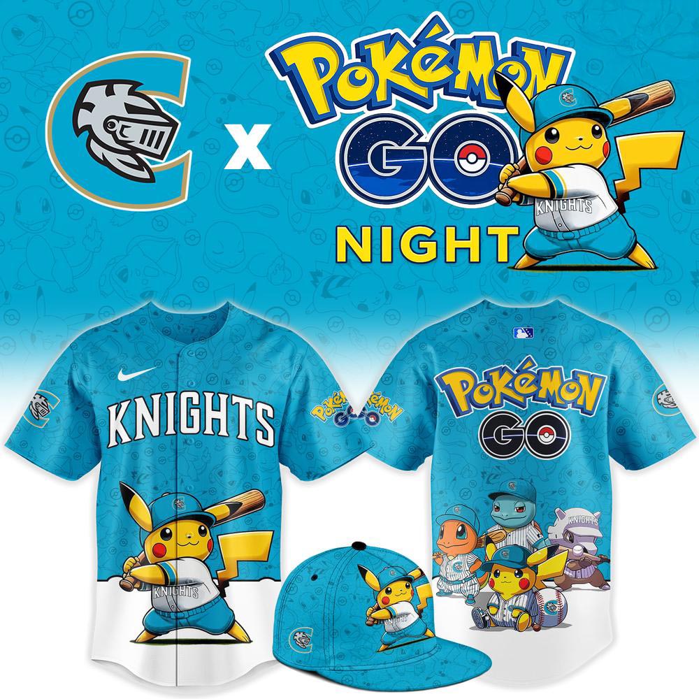 Charlotte Knights x Pokemon GO Night Custom Baseball Jersey MiLB Gaming Theme Night Fan Apparel 1 - Unicasport Charlotte Knights x Pokemon GO Night Custom Baseball Jersey MiLB Gaming Theme Night Fan Apparel