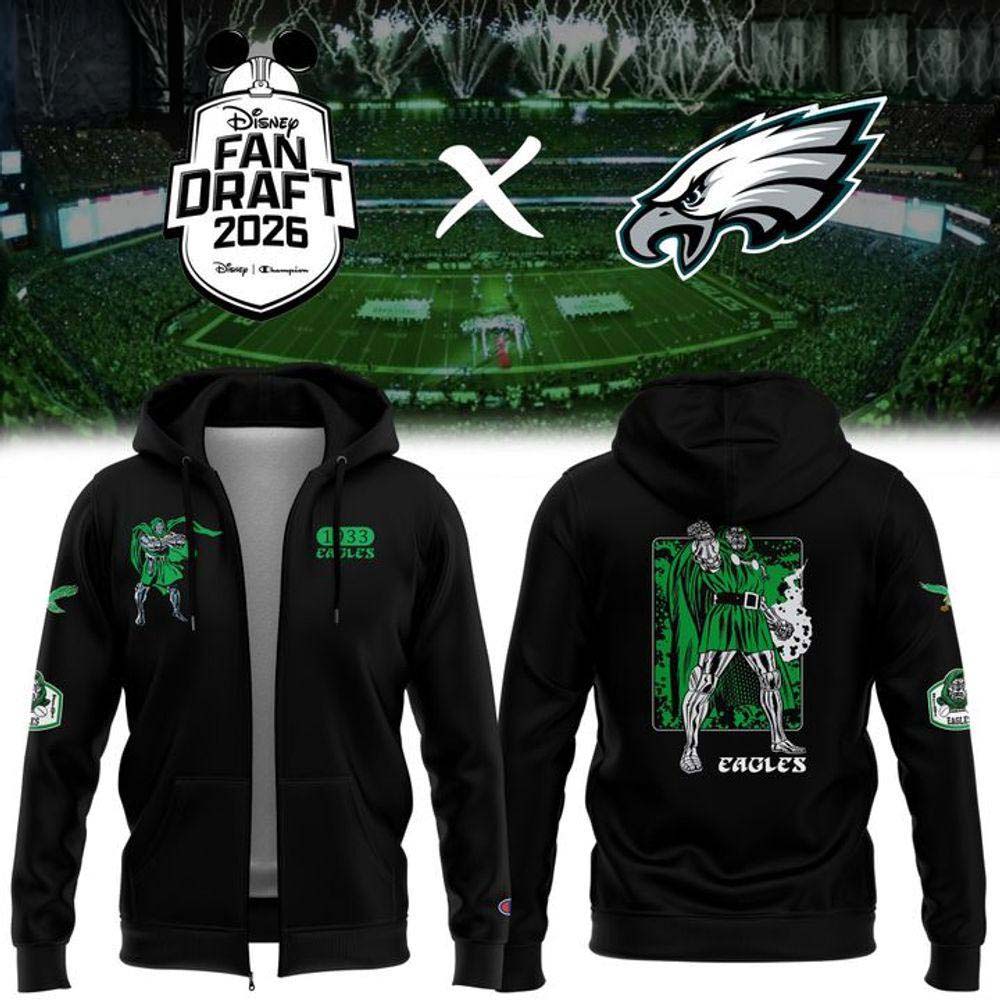 2026 Philadelphia Eagles x Doctor Doom Disney Fan Draft Zip Hoodie