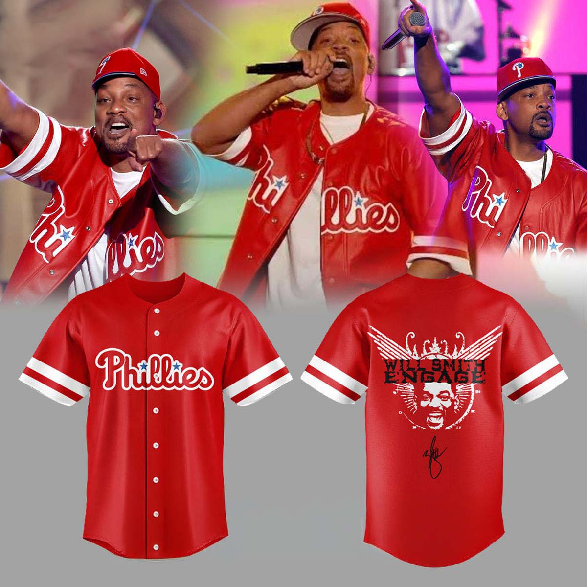 Mitchell x Ness Philadelphia Phillies Red Baseball Jersey - Best Gift for Fans