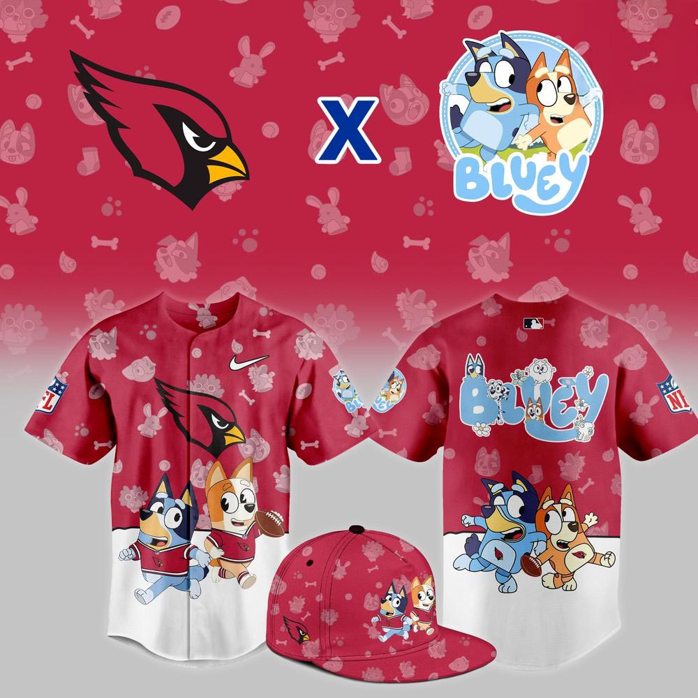 Arizona Cardinals x Bluey Night Limited Edition Jersey NFL Football Cartoon Fan Game Day Sports Apparel 1 - Unicasport Arizona Cardinals x Bluey Night Limited Edition Jersey NFL Football Cartoon Fan Game Day Sports Apparel