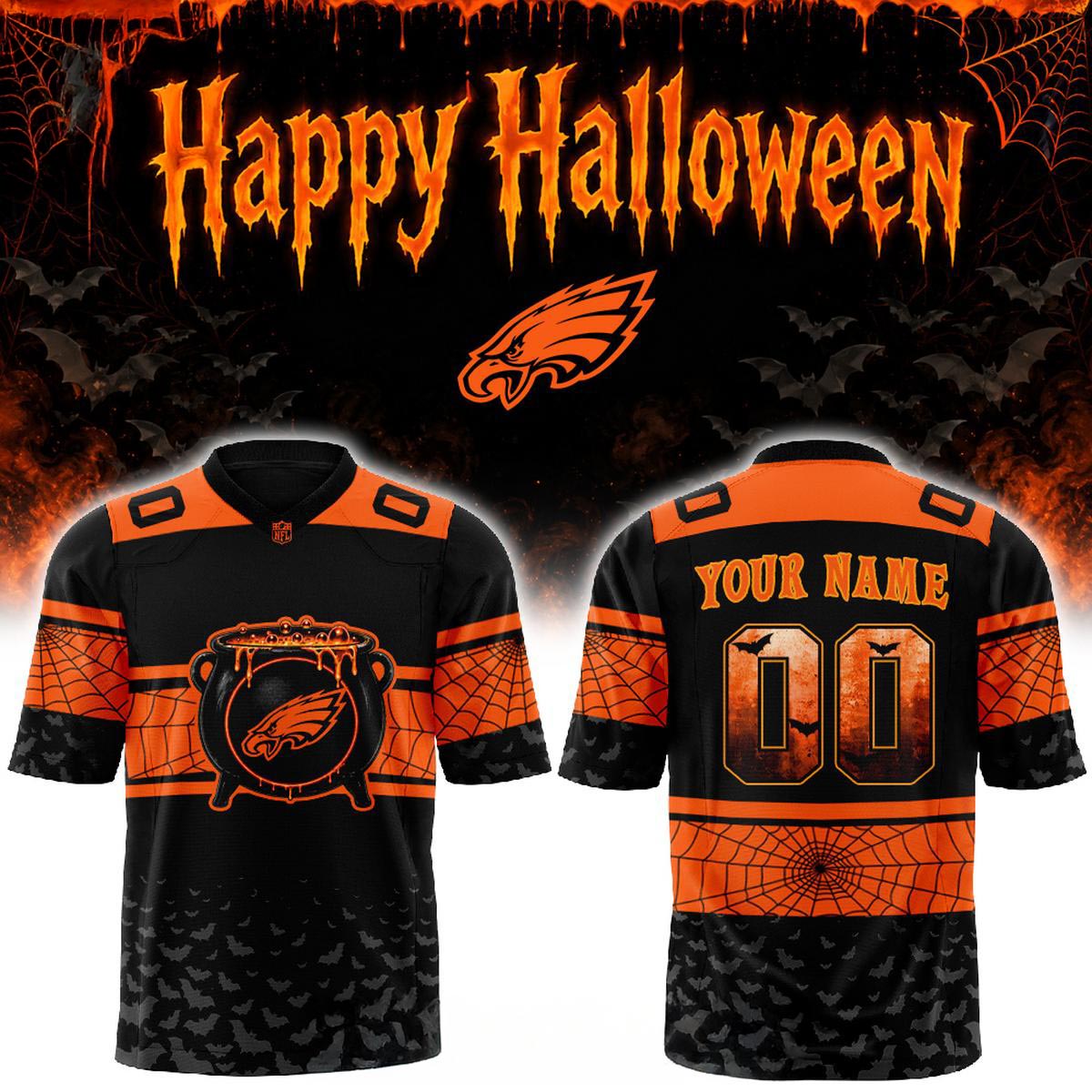Philadelphia Eagles Halloween Day 2026 Spooky Game Personalized Football Jersey 1 - Unicasport Philadelphia Eagles Halloween Day 2026 Spooky Game Personalized Football Jersey