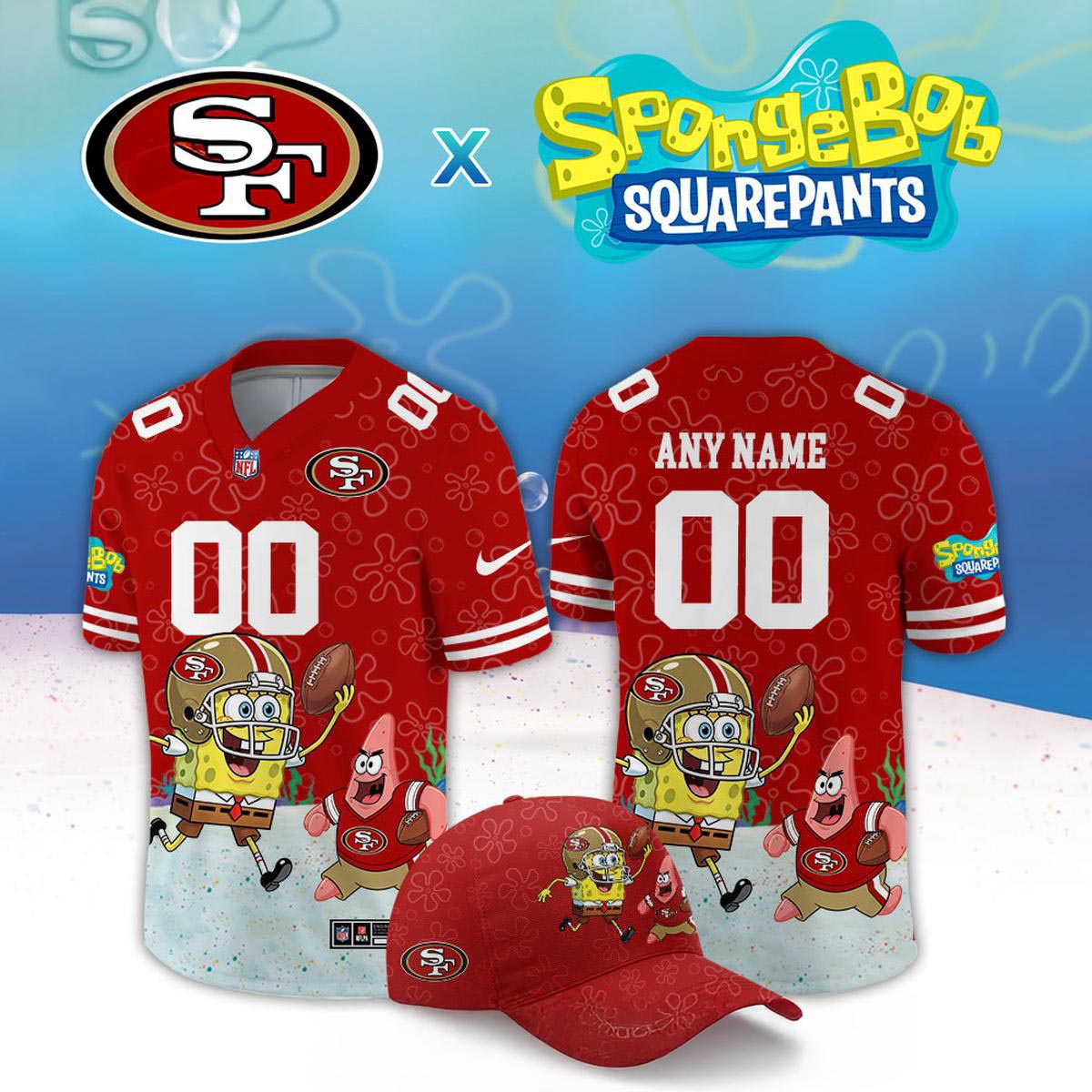 San Francisco 49ers x SpongeBob SquarePants 2026 Night Personalized Football Jersey Custom Fan Apparel 2 - Unicasport San Francisco 49ers x SpongeBob SquarePants 2026 Night Personalized Football Jersey Custom Fan Apparel