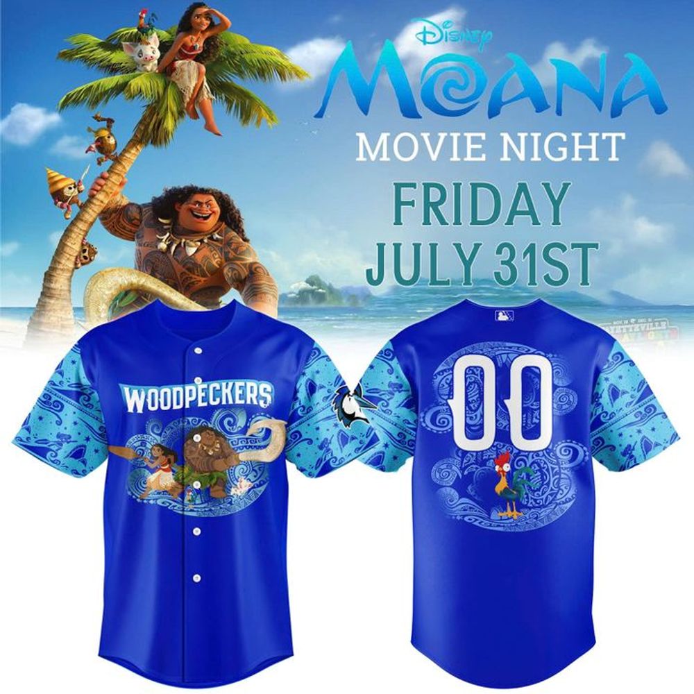 Fayetteville Woodpeckers x Moana Night 2026 Special Baseball Jersey