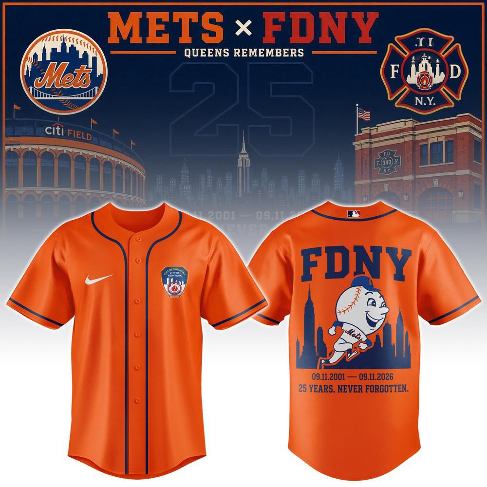 New York Mets FDNY 25 Years Commemoration Baseball Jersey Anniversary Tribute Fan Apparel 1 - Unicasport New York Mets FDNY 25 Years Commemoration Baseball Jersey Anniversary Tribute Fan Apparel