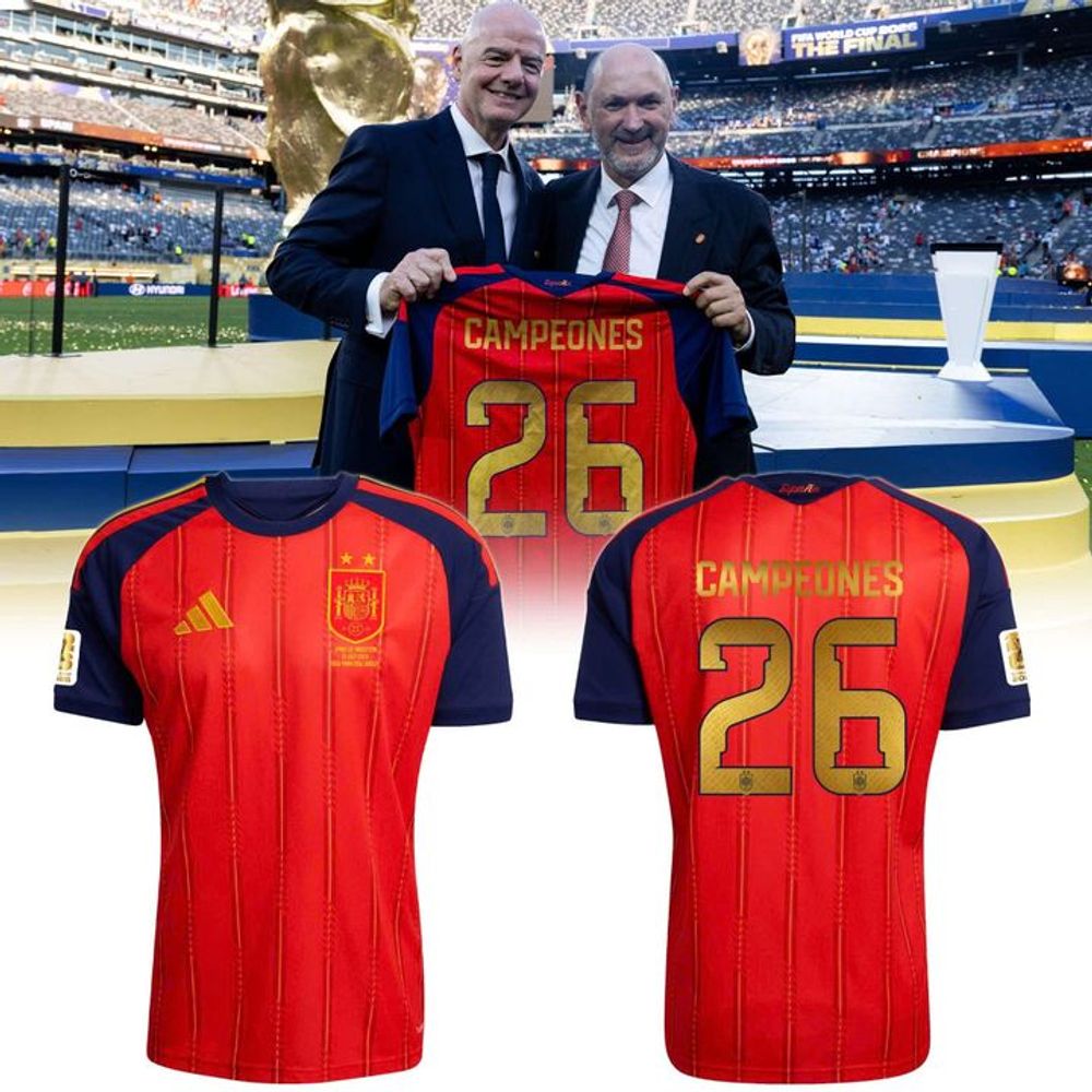 Spain 2Stars Champions Edition Home Soccer Jersey - World Cup 2026