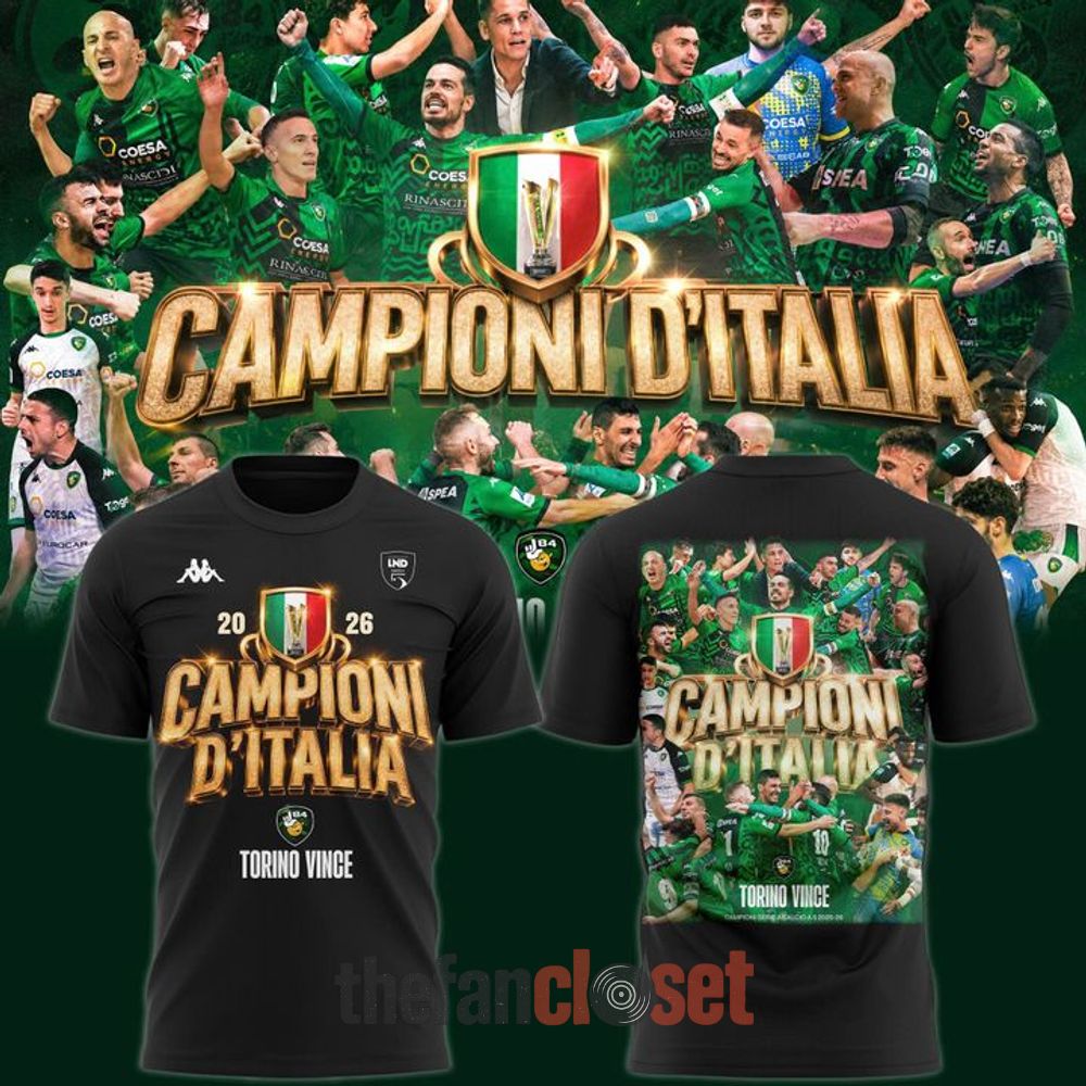 L84 Futsal Campioni DItalia Torino Vince Soccer Champions 2026 Commemorative White TShirt
