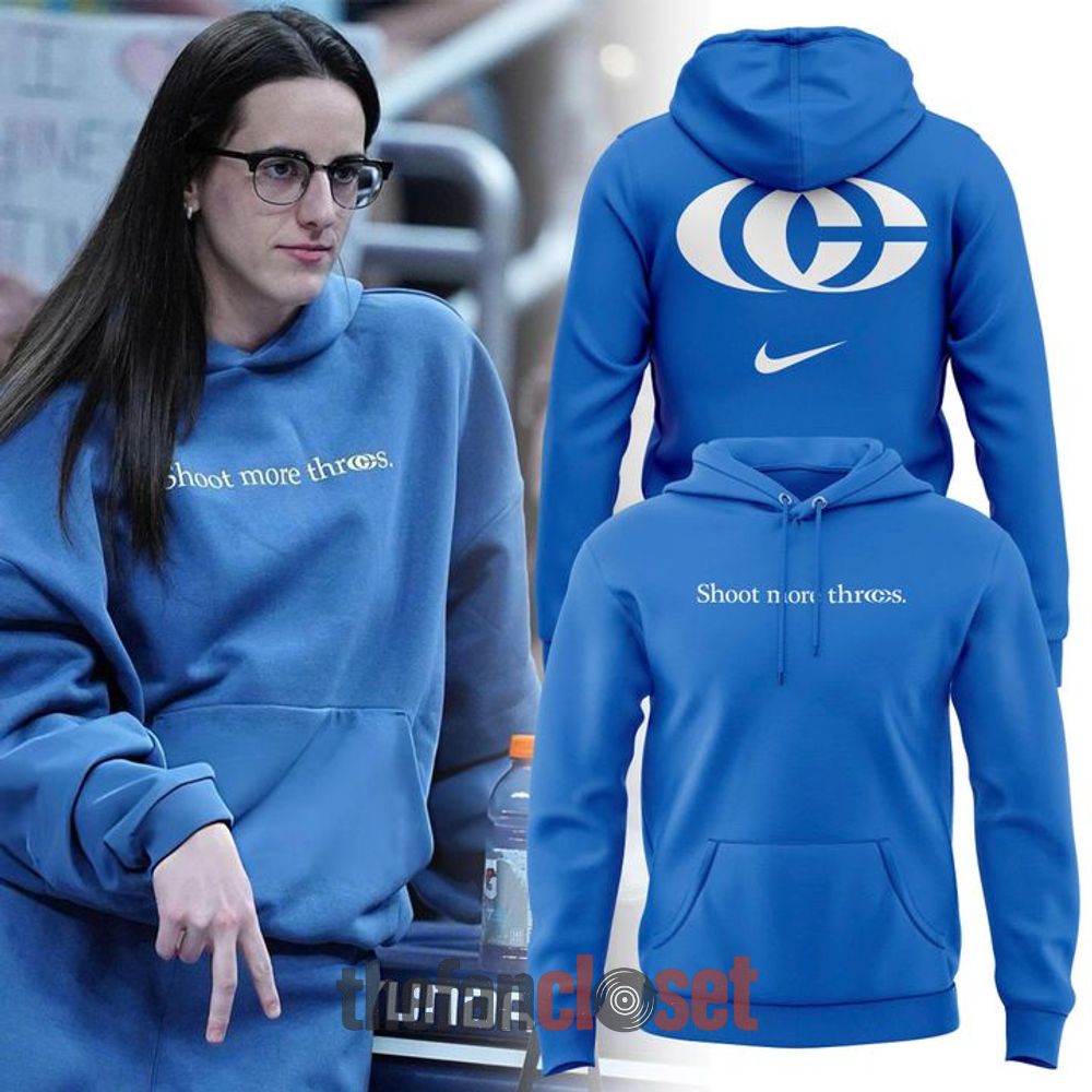 Blue Limited Edition 2026 Caitlin Clark Shoot More Threes Hoodie
