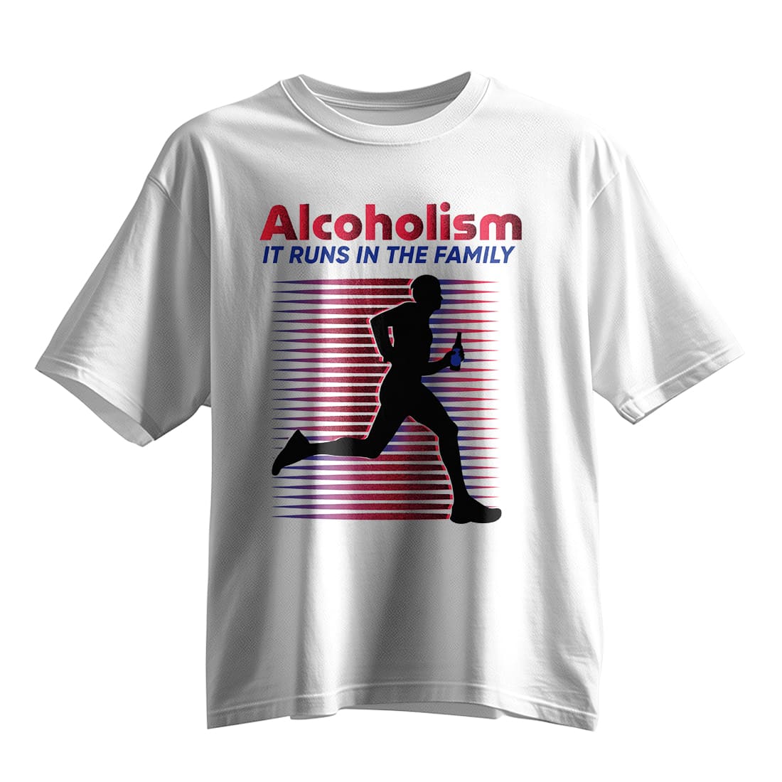 Alcoholism It Runs In The Family Dark Humor Graphic TShirt Trend 2025 Gift for Men