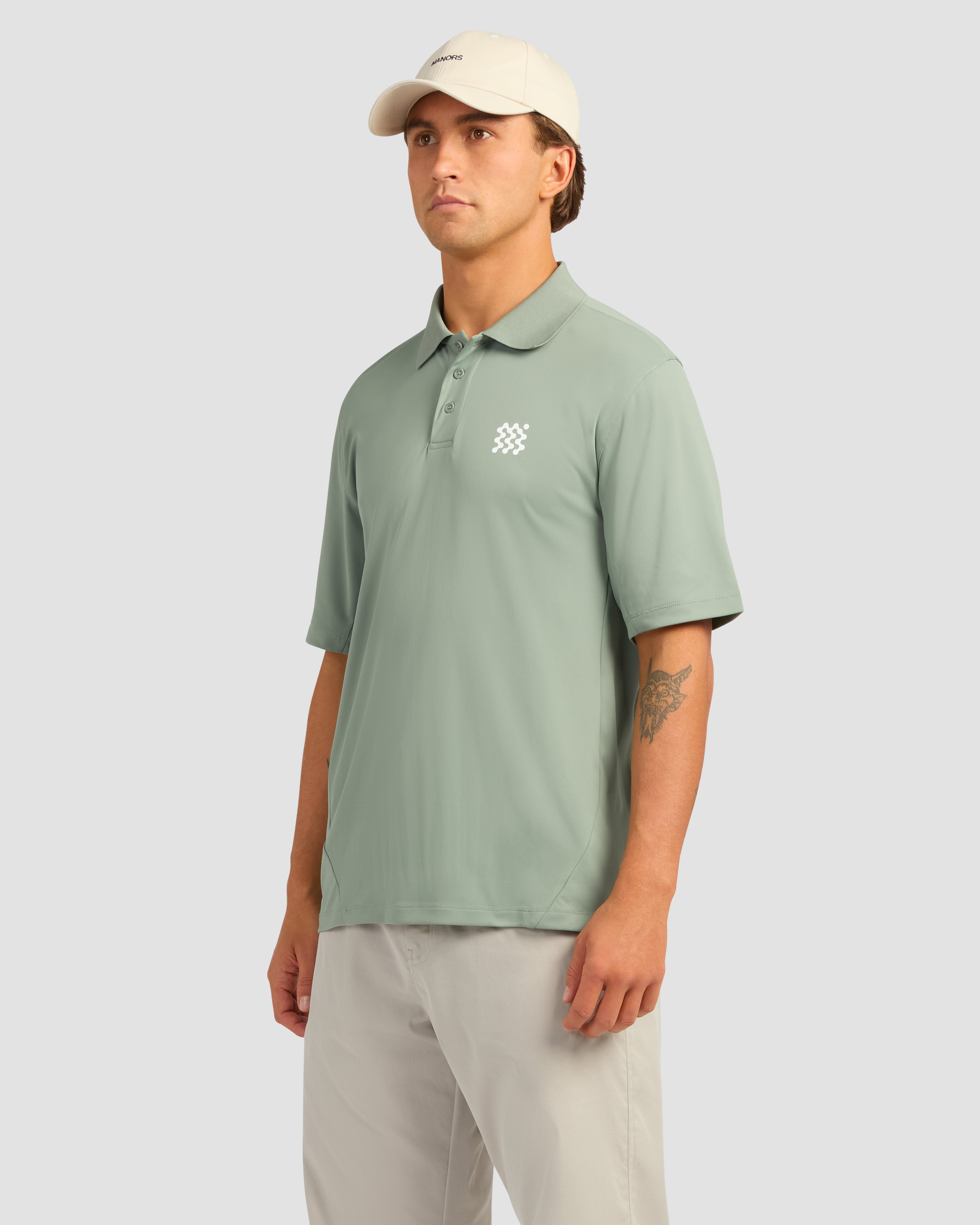 Jolidee Sage Green Course Polo providing a fresh and stylish aesthetic for your golf wardrobe