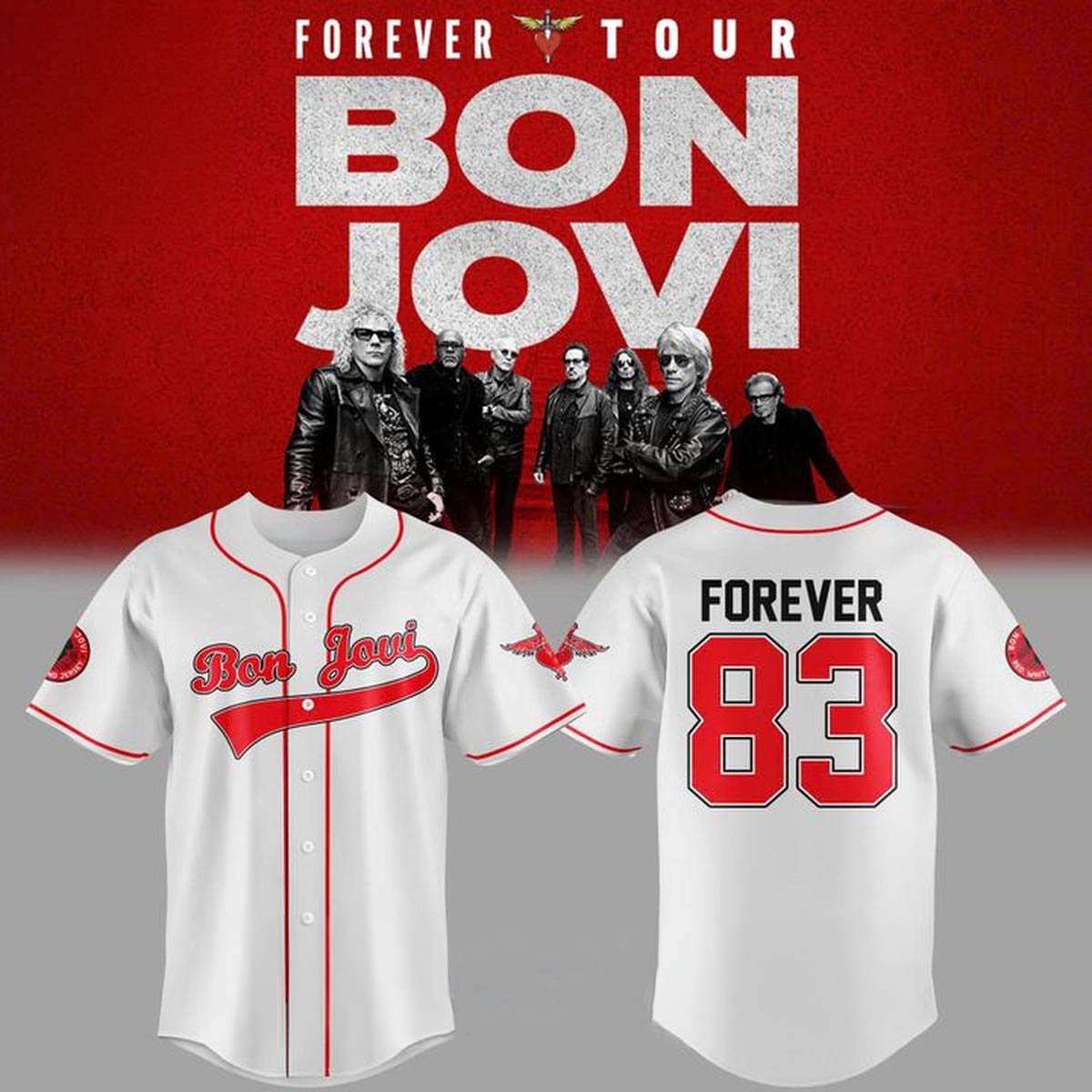 Bon Jovi Forever Tour 2026 Madison Square Garden Baseball Jersey