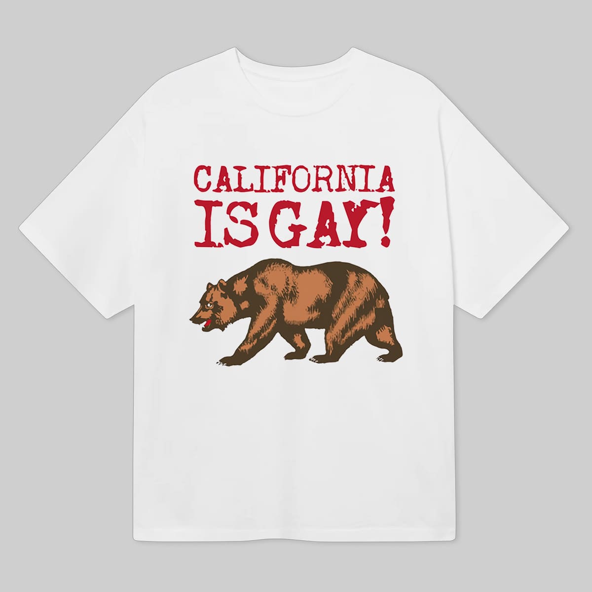 California Is Gay Funny Pride Graphic Tee Retro West Coast Design Gift for LGBTQ Fans