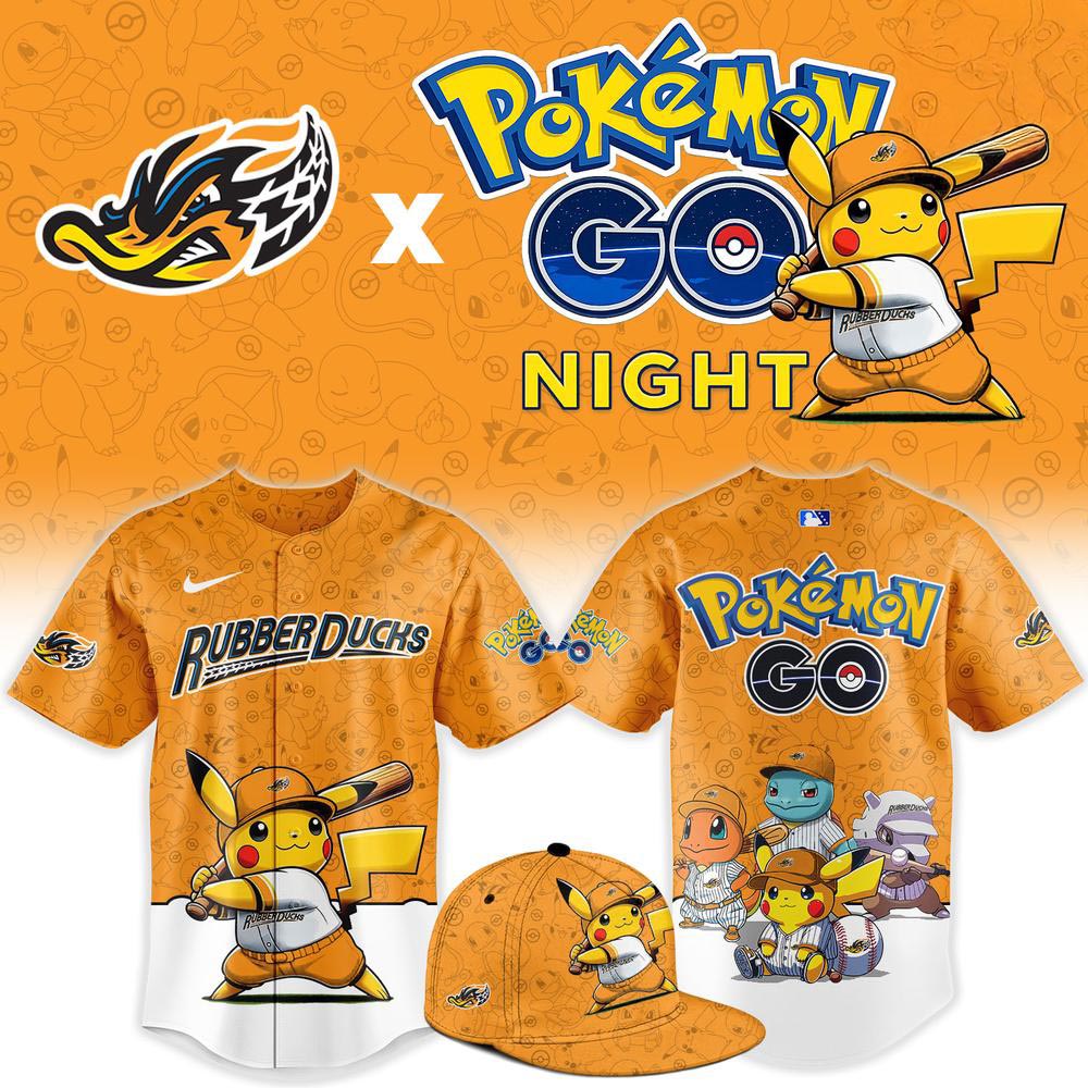 Akron RubberDucks x Pokemon GO Night 2026 Custom Baseball Jersey MiLB Gaming Theme Night Fan Sports Gift 1 - Unicasport Akron RubberDucks x Pokemon GO Night 2026 Custom Baseball Jersey MiLB Gaming Theme Night Fan Sports Gift