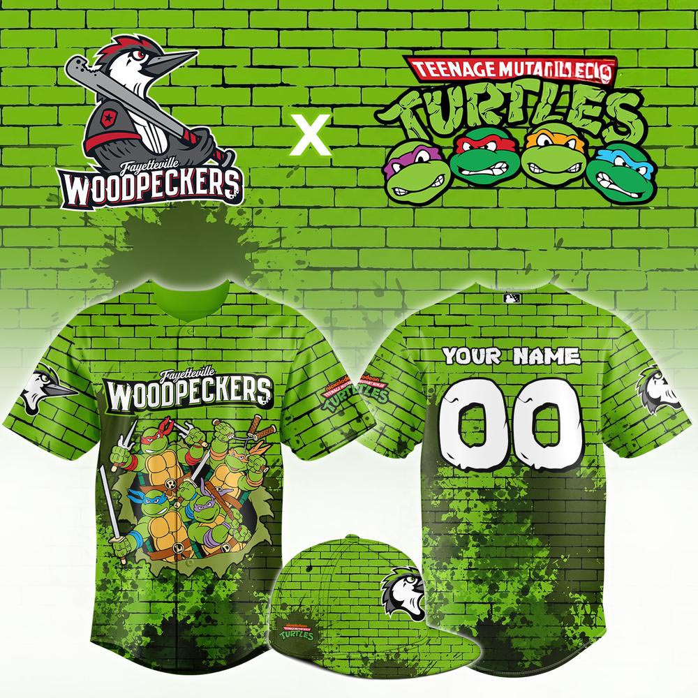 Fayetteville Woodpeckers Teenage Mutant Ninja Turtles Baseball Jersey Cartoon Baseball Fan Apparel 1 - Unicasport Fayetteville Woodpeckers Teenage Mutant Ninja Turtles Baseball Jersey Cartoon Baseball Fan Apparel
