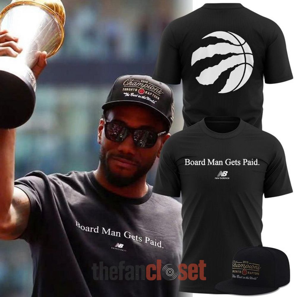 New Balance Toronto Raptors Board Man Get Paid Black T-Shirt