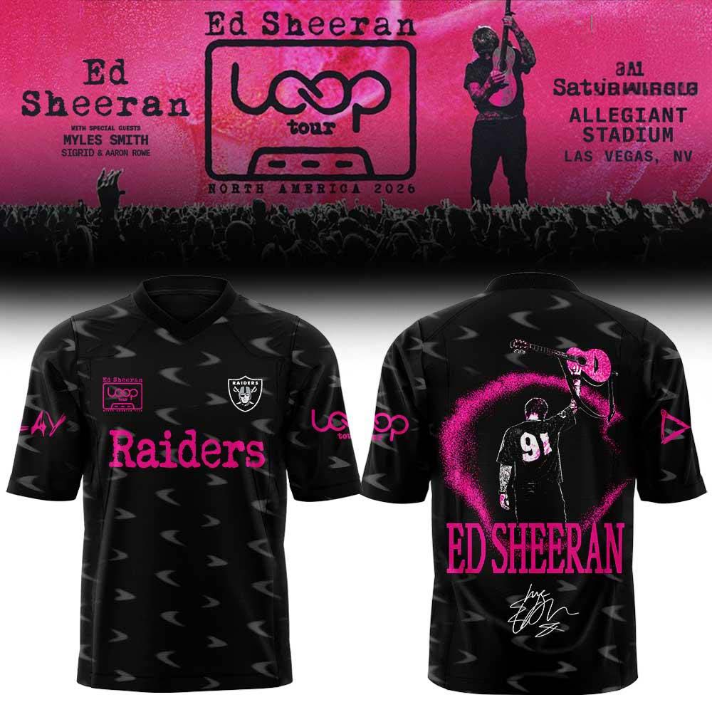 Ed Sheeran The Loop Tour 2026 Black Pink Football Jersey - Best Gift for Fans