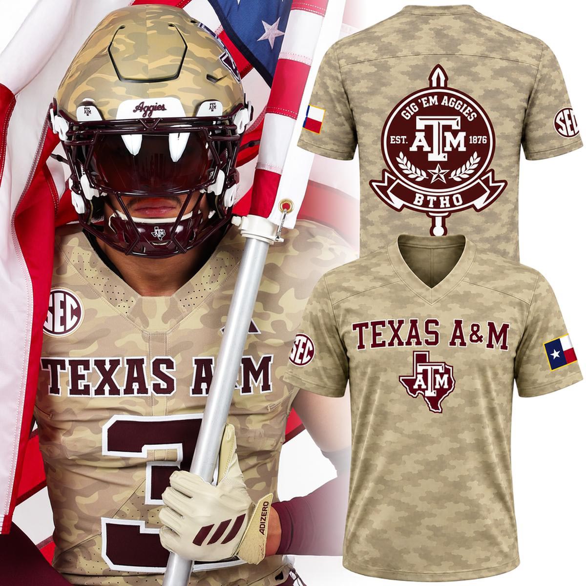 Texas AM Aggies 2026 Military Appreciation Personalized Football Jersey College Football Custom Name Number Fan Apparel 2 - Unicasport Texas AM Aggies 2026 Military Appreciation Personalized Football Jersey College Football Custom Name Number Fan Apparel