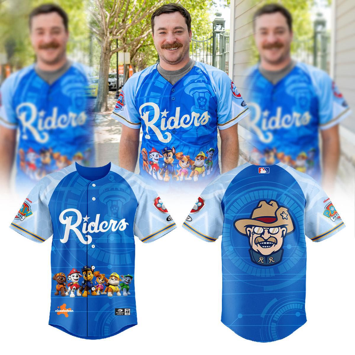 Frisco RoughRiders x PAW Patrol Night 2026 Personalized Baseball Jersey MiLB Character Fan Custom Apparel 1 - Unicasport Frisco RoughRiders x PAW Patrol Night 2026 Personalized Baseball Jersey MiLB Character Fan Custom Apparel