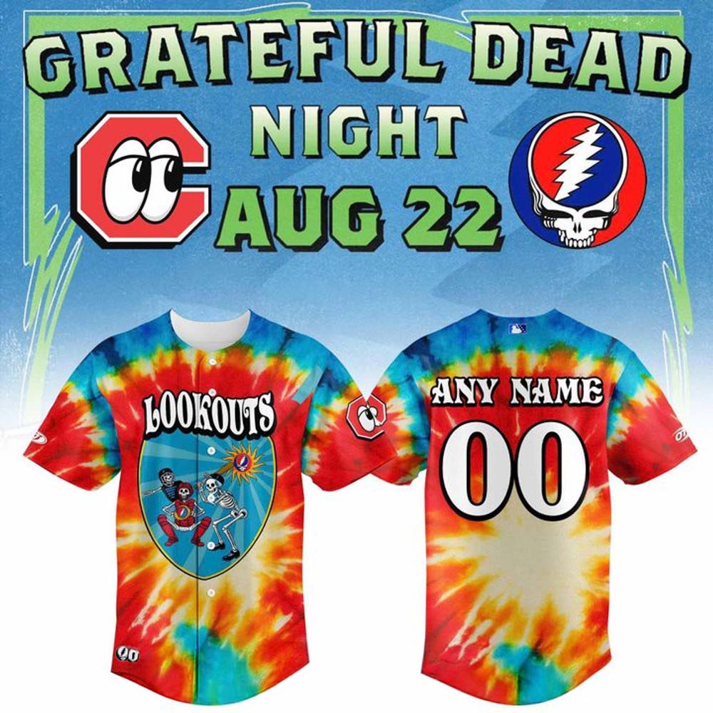 Chattanooga Lookouts x 2026 Grateful Dead Night Baseball Jersey 1 - Unicasport Chattanooga Lookouts x 2026 Grateful Dead Night Baseball Jersey