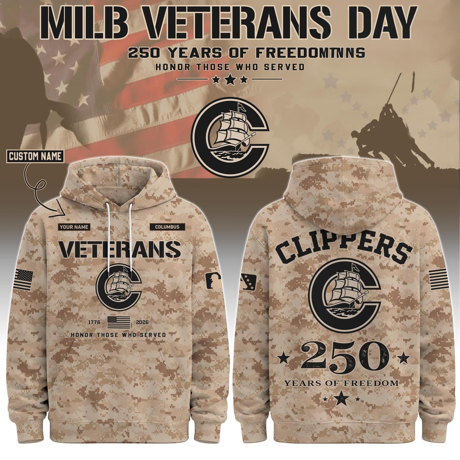 Columbus Clippers Veterans Day 2026 Special Limited Edition Baseball Jersey Fan Apparel 2 - Unicasport Columbus Clippers Veterans Day 2026 Special Limited Edition Baseball Jersey Fan Apparel