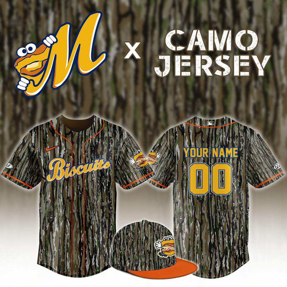 Realtree Camo Montgomery Biscuits 2026 Edition Baseball Jersey 1 - Unicasport Realtree Camo Montgomery Biscuits 2026 Edition Baseball Jersey