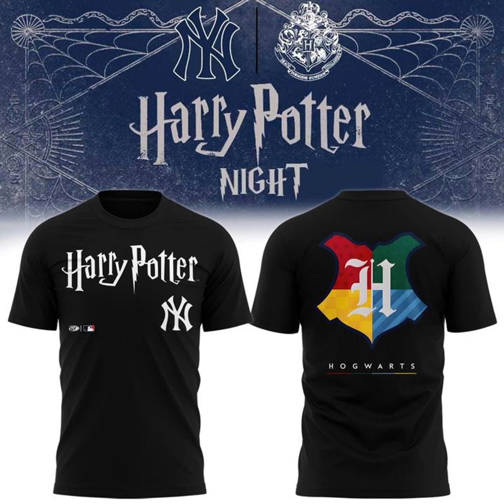 New York Yankees x Harry Potter Hogwarts Theme Night Black Shirt