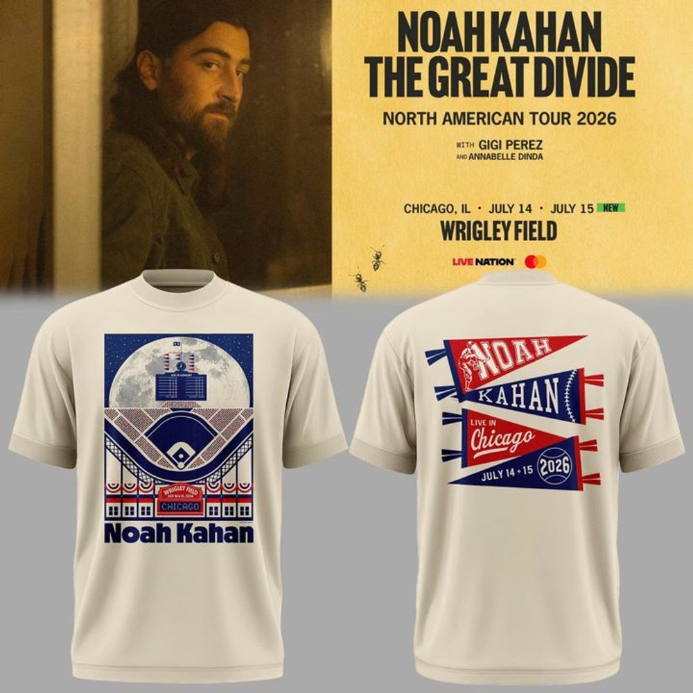 Chicago Cubs x Noah Kahan The Great Divide Tour at Wrigley Field 2026 Shirt