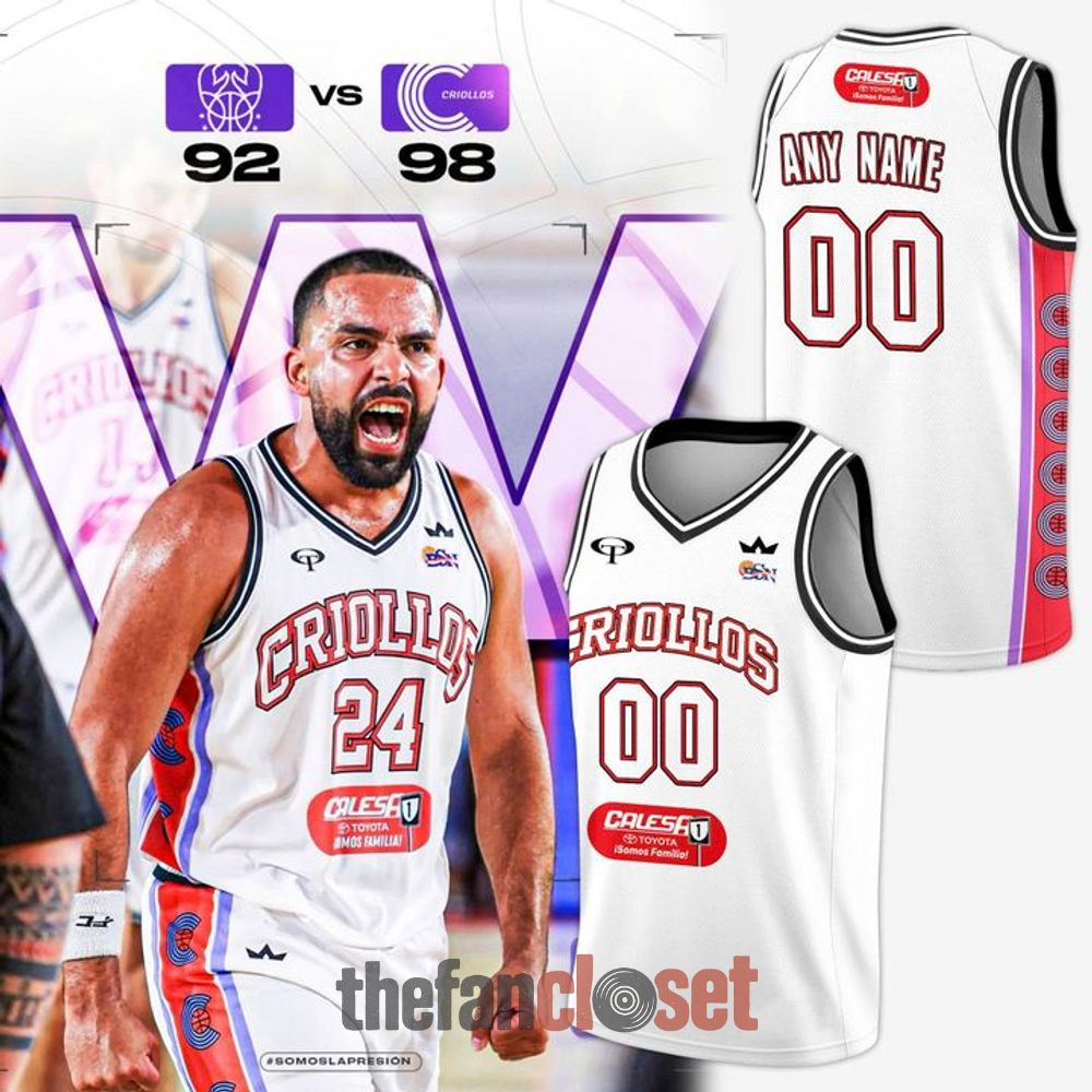 White Criollos de Caguas New Official 2026 Quarterfinals Edition Basketball Jersey