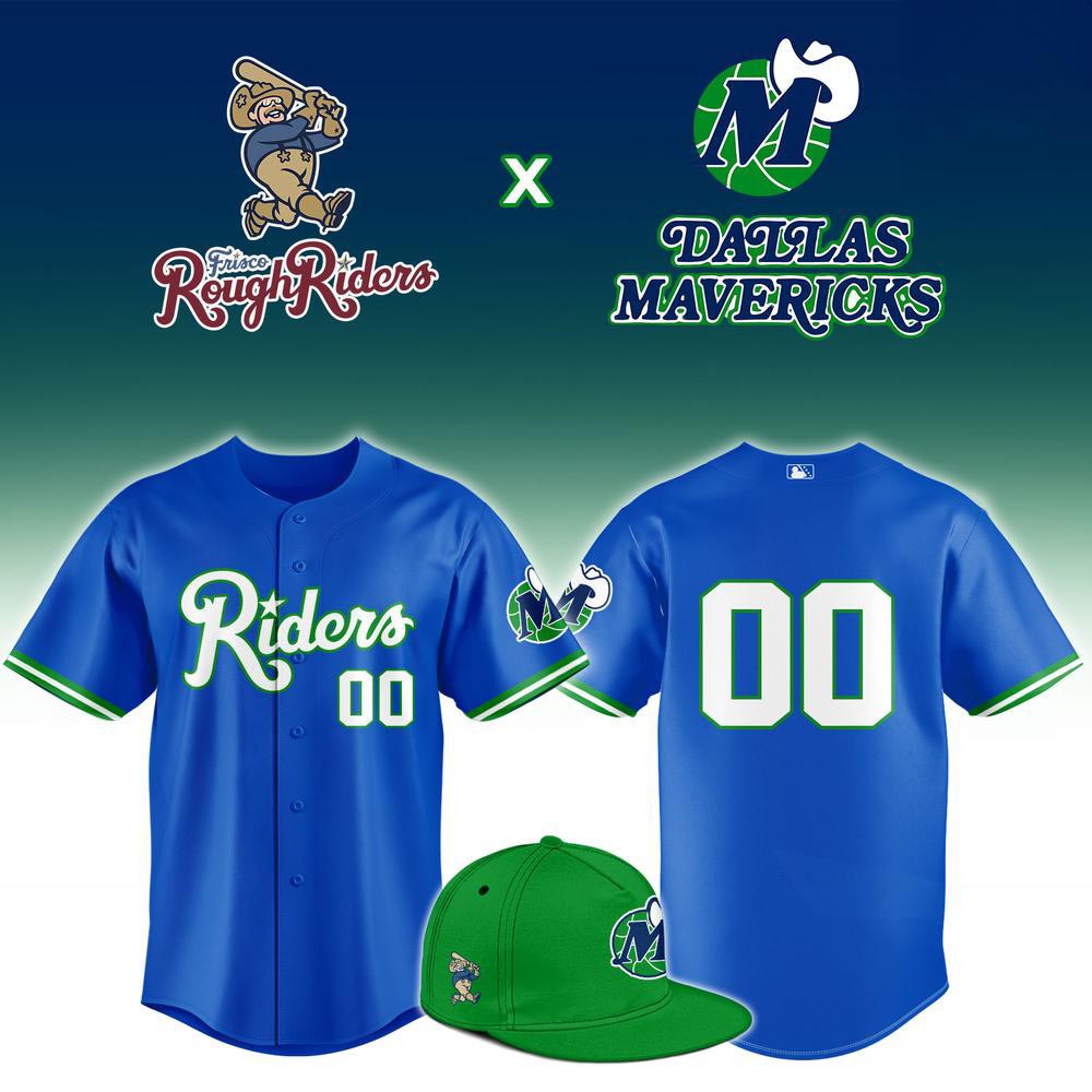 Frisco RoughRiders Dallas Mavericks Crossover 2026 Baseball Jersey 1 - Unicasport Frisco RoughRiders Dallas Mavericks Crossover 2026 Baseball Jersey
