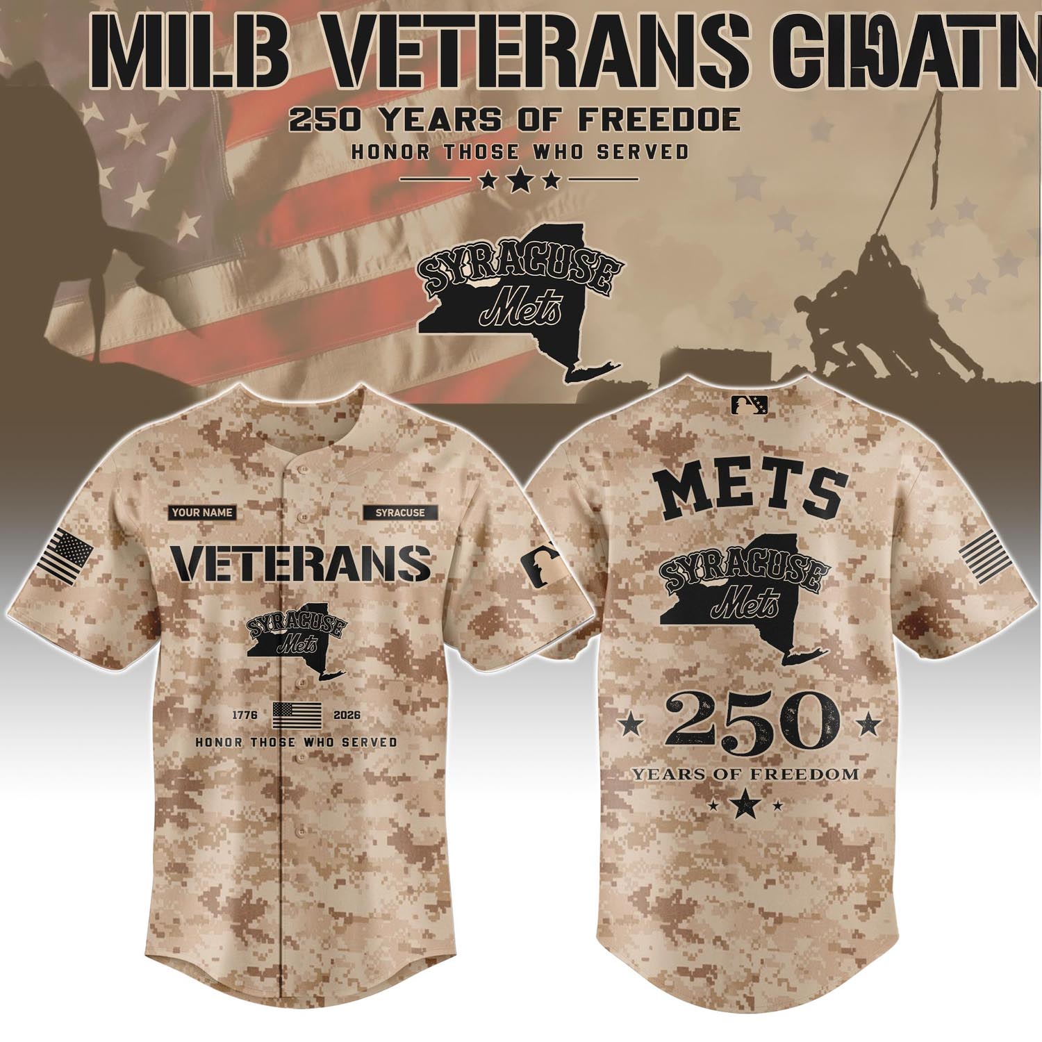 Syracuse Mets Veterans Day 2026 Special Limited Edition Baseball Jersey Fan Apparel 1 - Unicasport Syracuse Mets Veterans Day 2026 Special Limited Edition Baseball Jersey Fan Apparel