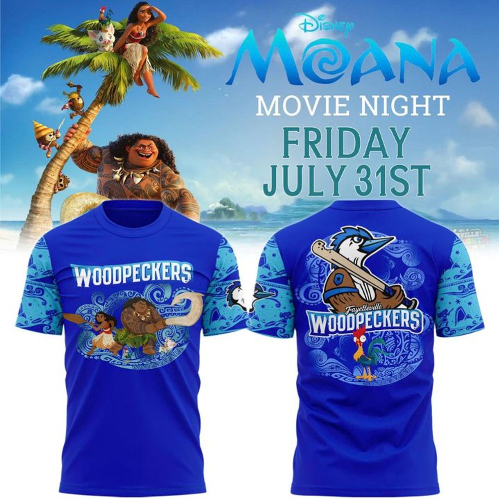 Fayetteville Woodpeckers Moana Night 2026 Limited Edition Shirt