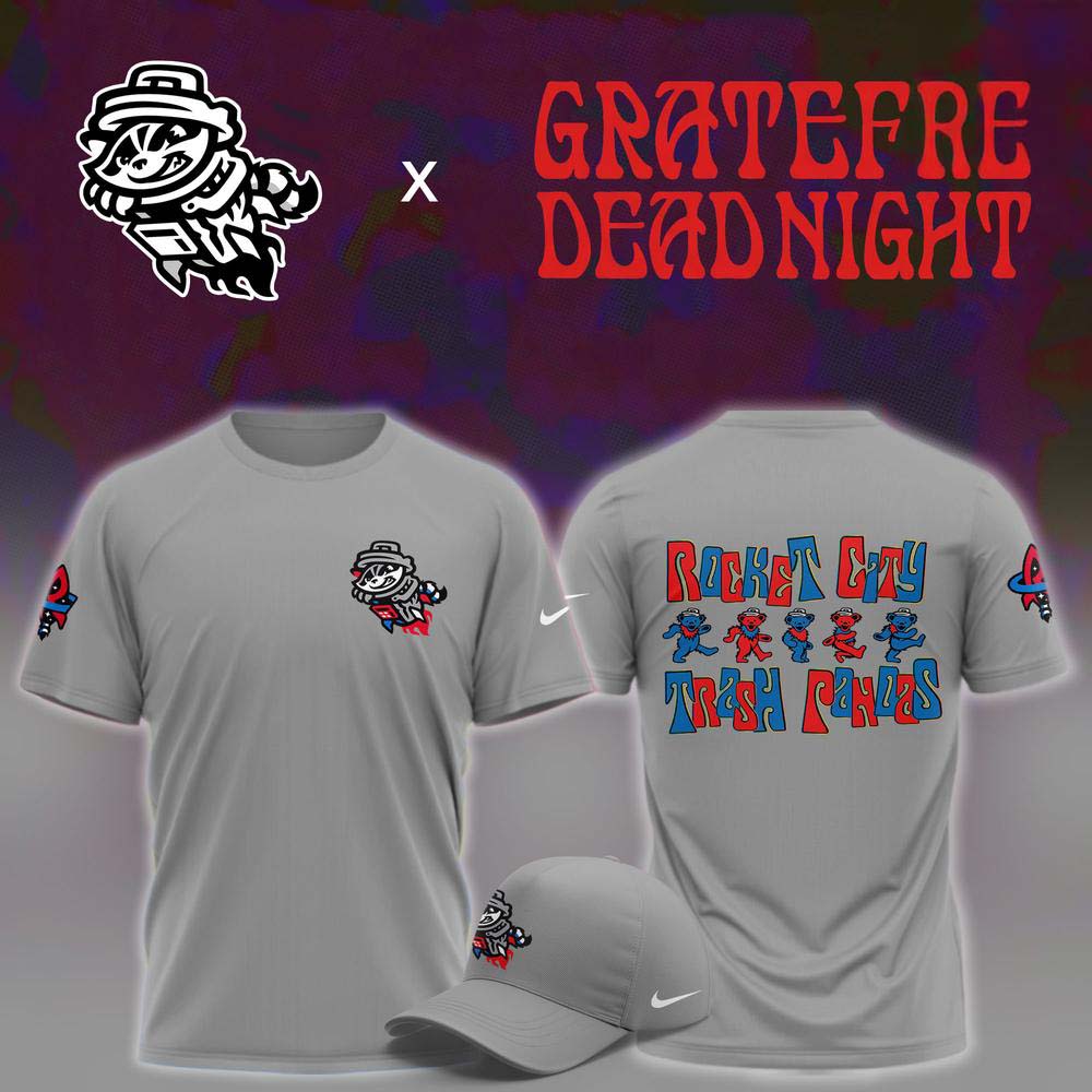 Rocket City Trash Pandas x Grateful Dead Night 2026 Concert T-Shirt - Unique Baseball Merchandise Gift Idea