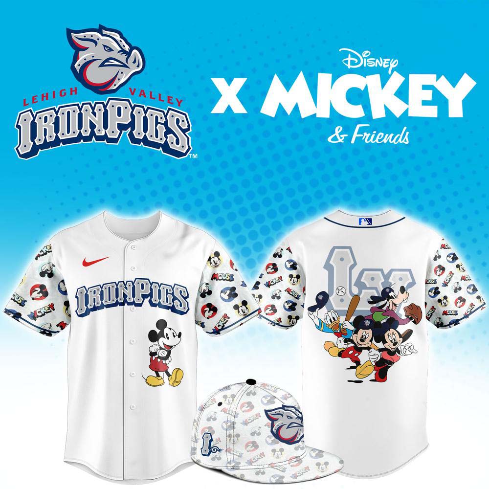 Lehigh Valley IronPigs x Disney Mickey and Friends Baseball Jersey - Best Gift for Fans