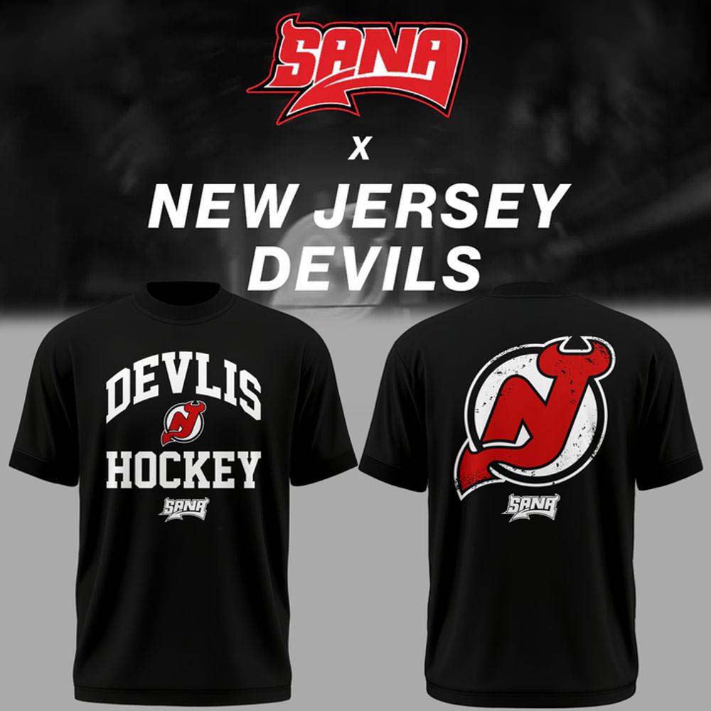 SANA x New Jersey Devils Limited Edition Black Shirt - Hockey Fan Gift Idea