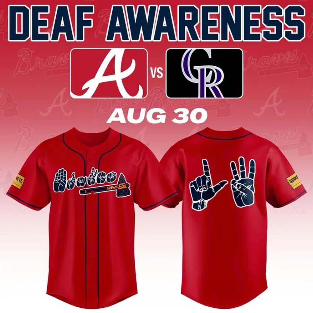 Atlanta Braves Deaf Awareness Night 2026 Special Baseball Jersey 1 - Unicasport Atlanta Braves Deaf Awareness Night 2026 Special Baseball Jersey