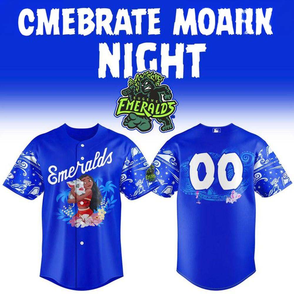 Eugene Emeralds Moana Night Royal Blue Baseball Jersey