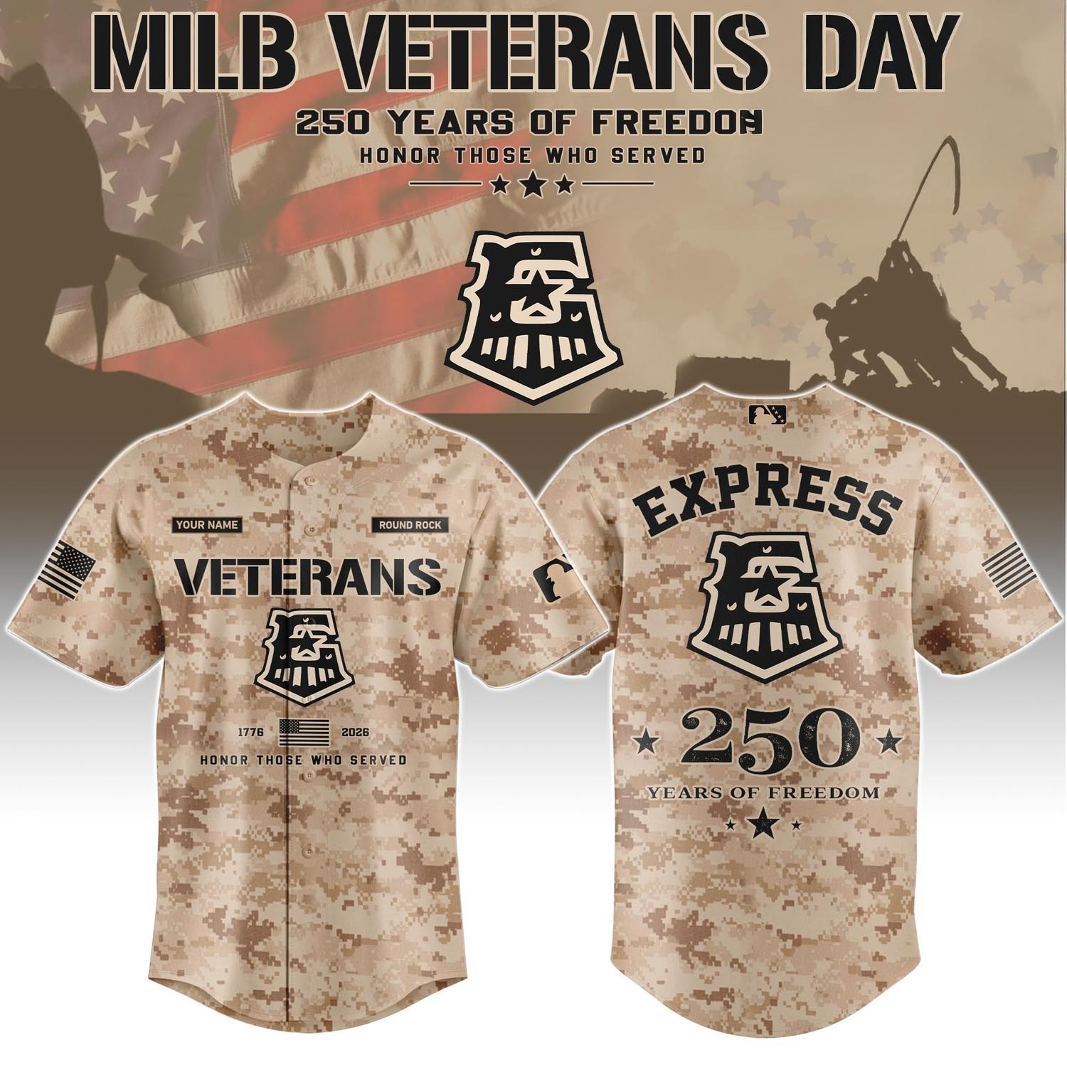 Round Rock Express Veterans Day 2026 Special Limited Edition Baseball Jersey Fan Apparel 1 - Unicasport Round Rock Express Veterans Day 2026 Special Limited Edition Baseball Jersey Fan Apparel
