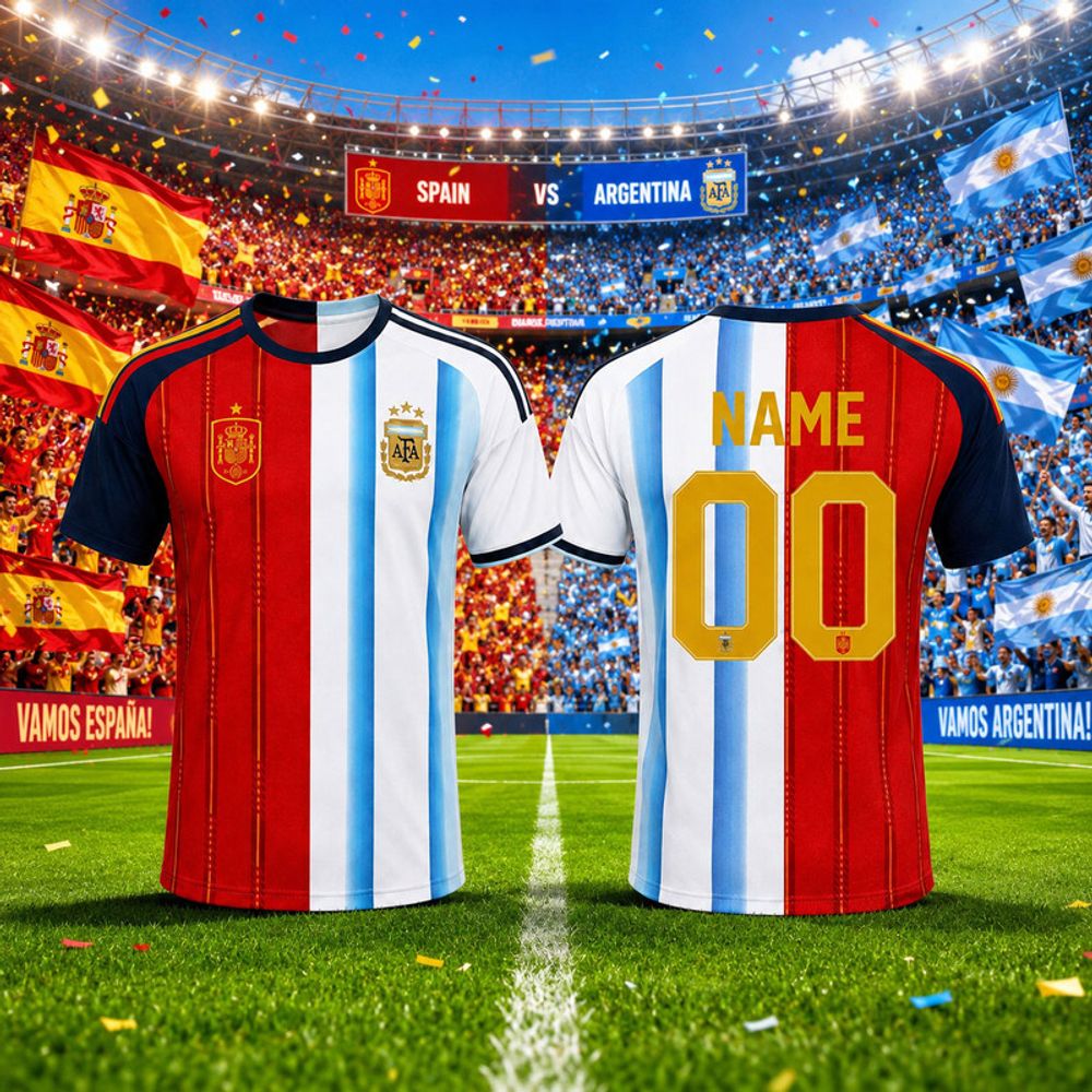 Argentina Spain World Cup Final Jersey