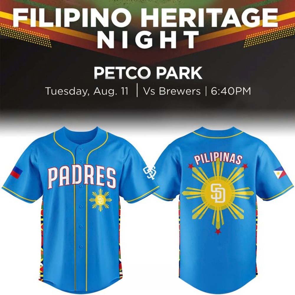 San Diego Padres x Filipino Heritage Night 2026 Baseball Jersey 1 - Unicasport San Diego Padres x Filipino Heritage Night 2026 Baseball Jersey