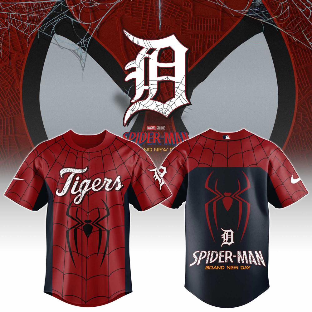 Custom Detroit Tigers x Spider Man Brand New Day Special Edition Baseball Jersey Apparel 1 - Unicasport Custom Detroit Tigers x Spider Man Brand New Day Special Edition Baseball Jersey Apparel