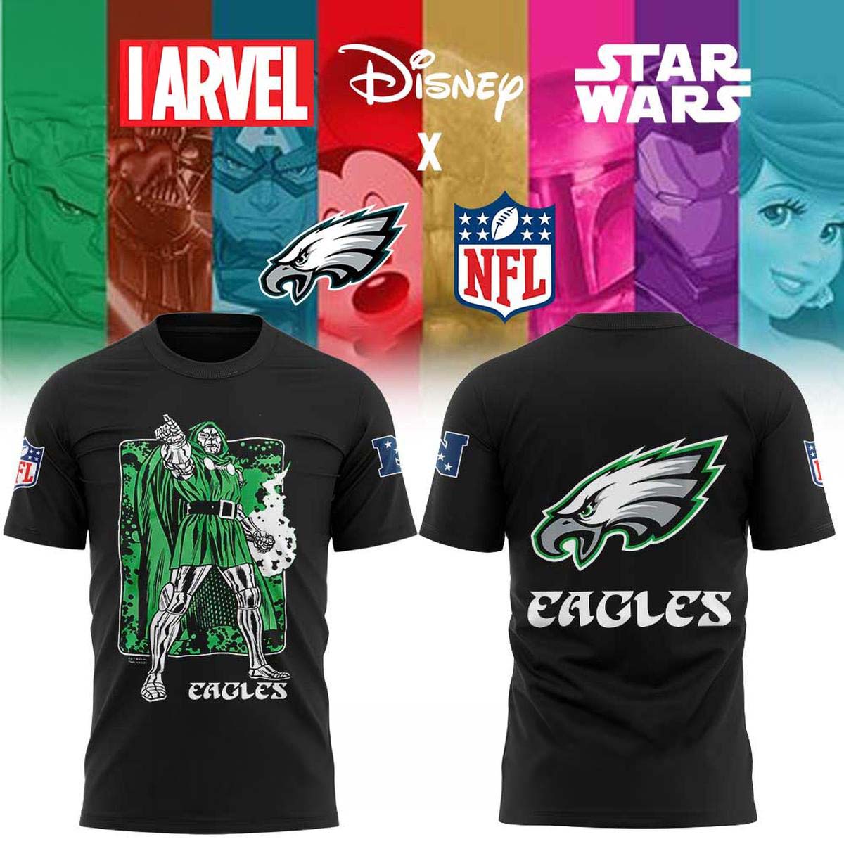 Marvel Doctor Doom Philadelphia Eagles x Disney T-Shirt - Best Gift for Fans