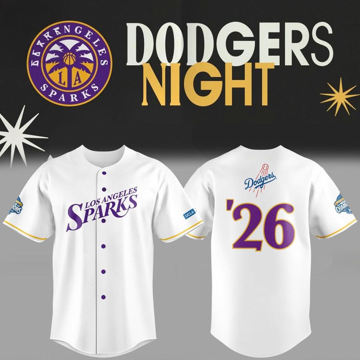 Los Angeles Sparks Dodgers Night 2026 Baseball Jersey Basketball Baseball Crossover Gameday Fan Apparel 1 - Unicasport Los Angeles Sparks Dodgers Night 2026 Baseball Jersey Basketball Baseball Crossover Gameday Fan Apparel